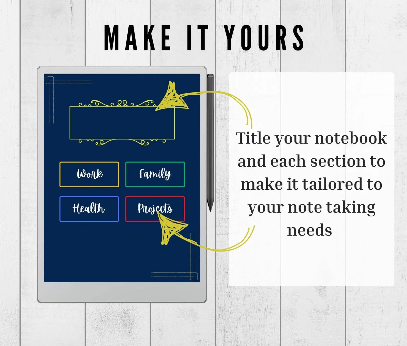 Hyperlinked White and Yellow Notebooks